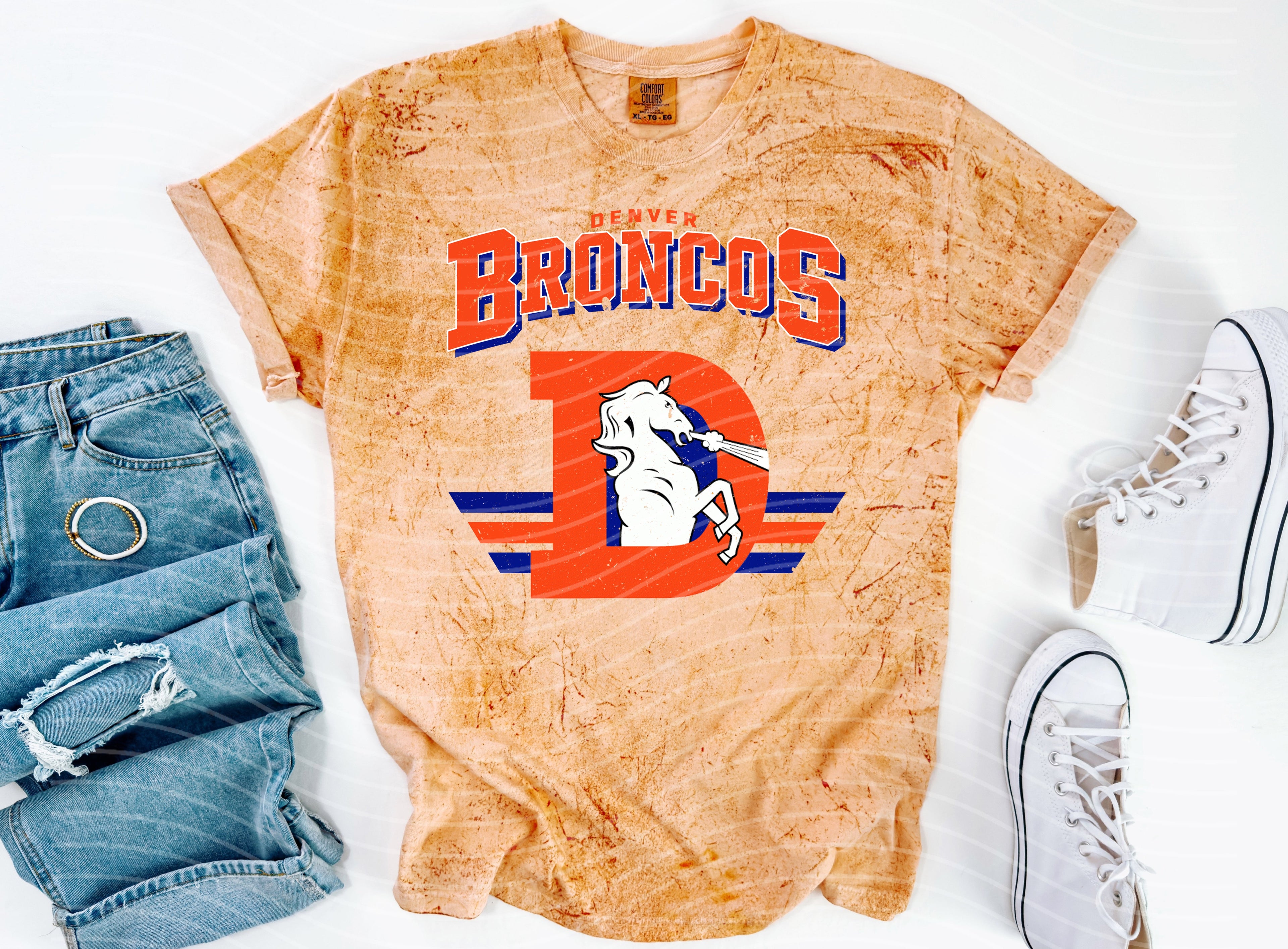 Vintage Team Broncos Graphic Tee