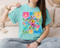 Floral Sea Turtle Graphic Tee