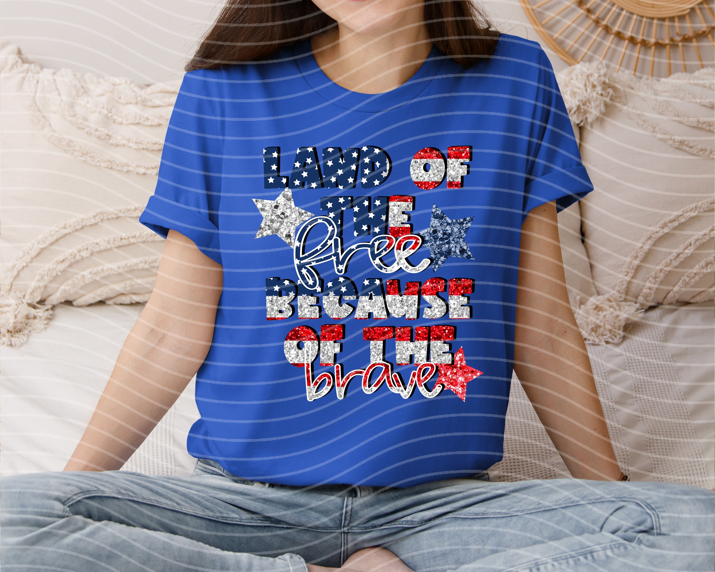 Land of the Free Because of the Brave Graphic Tee