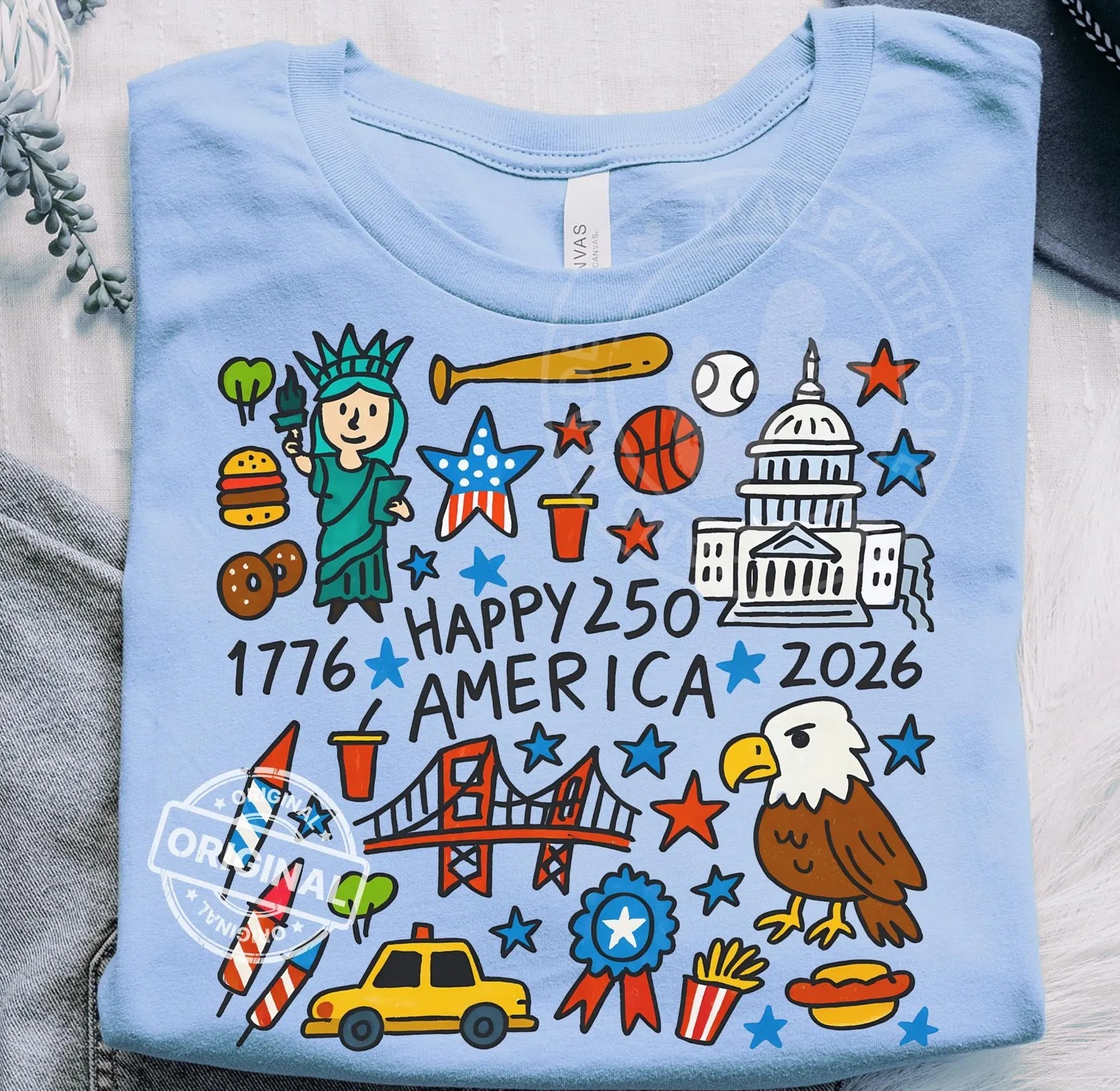 Happy 250 America Graphic Tee