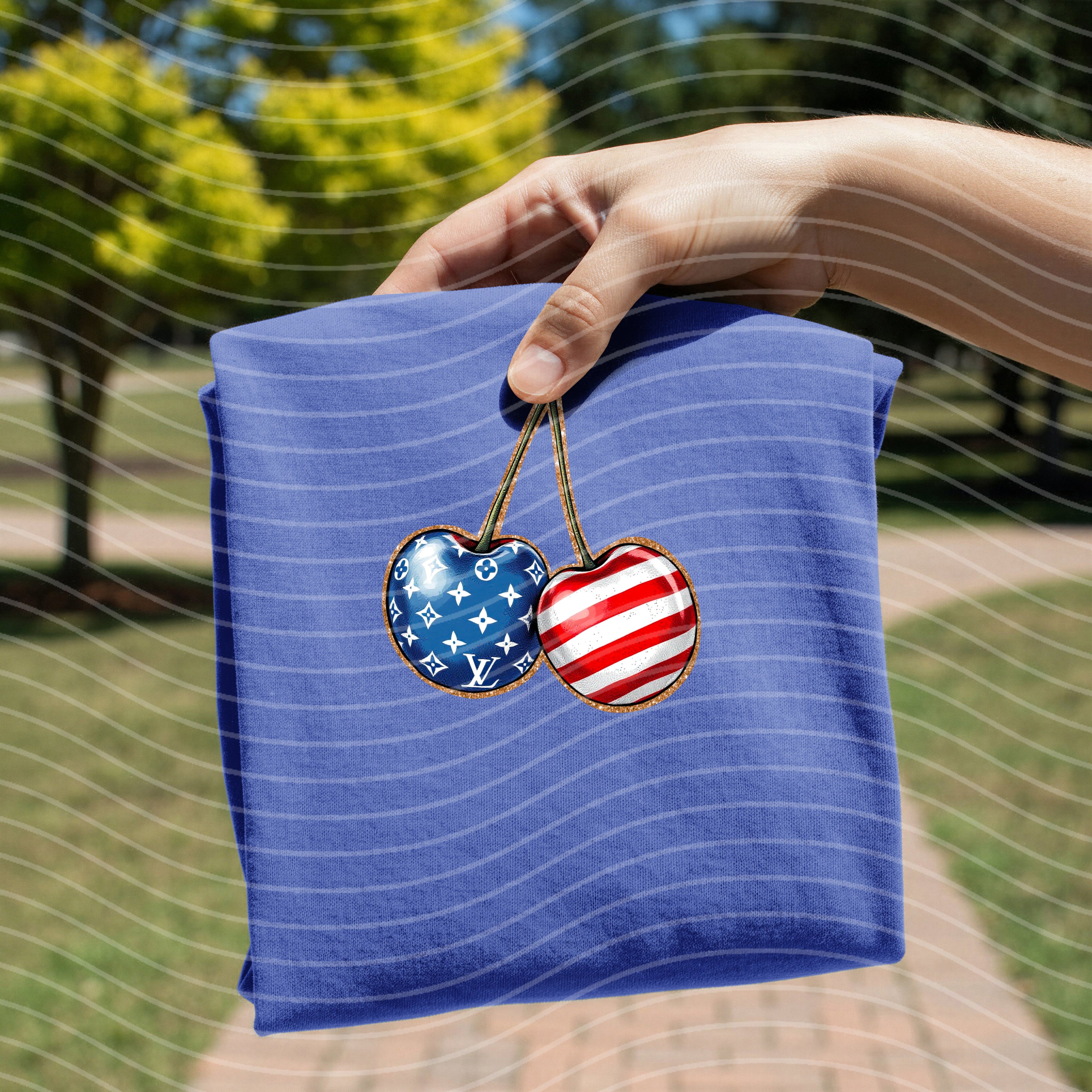 Patriotic Cherries Graphic Tee