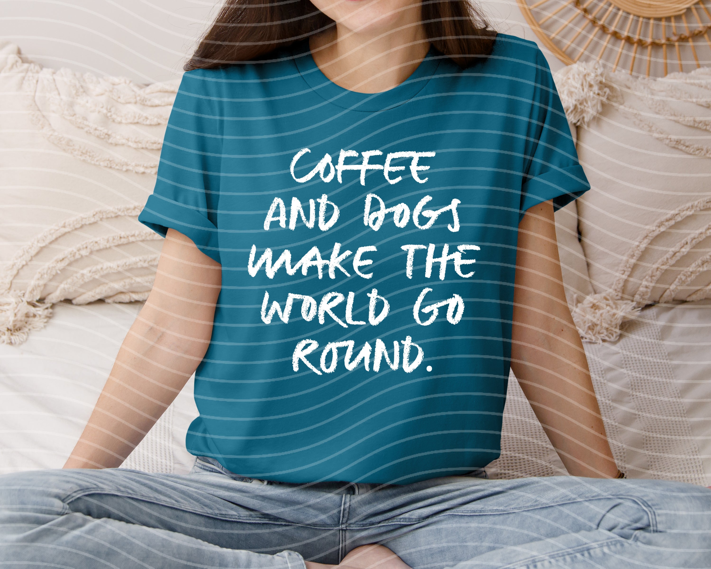 Coffee and Dogs Make the World Go Round Graphic Tee