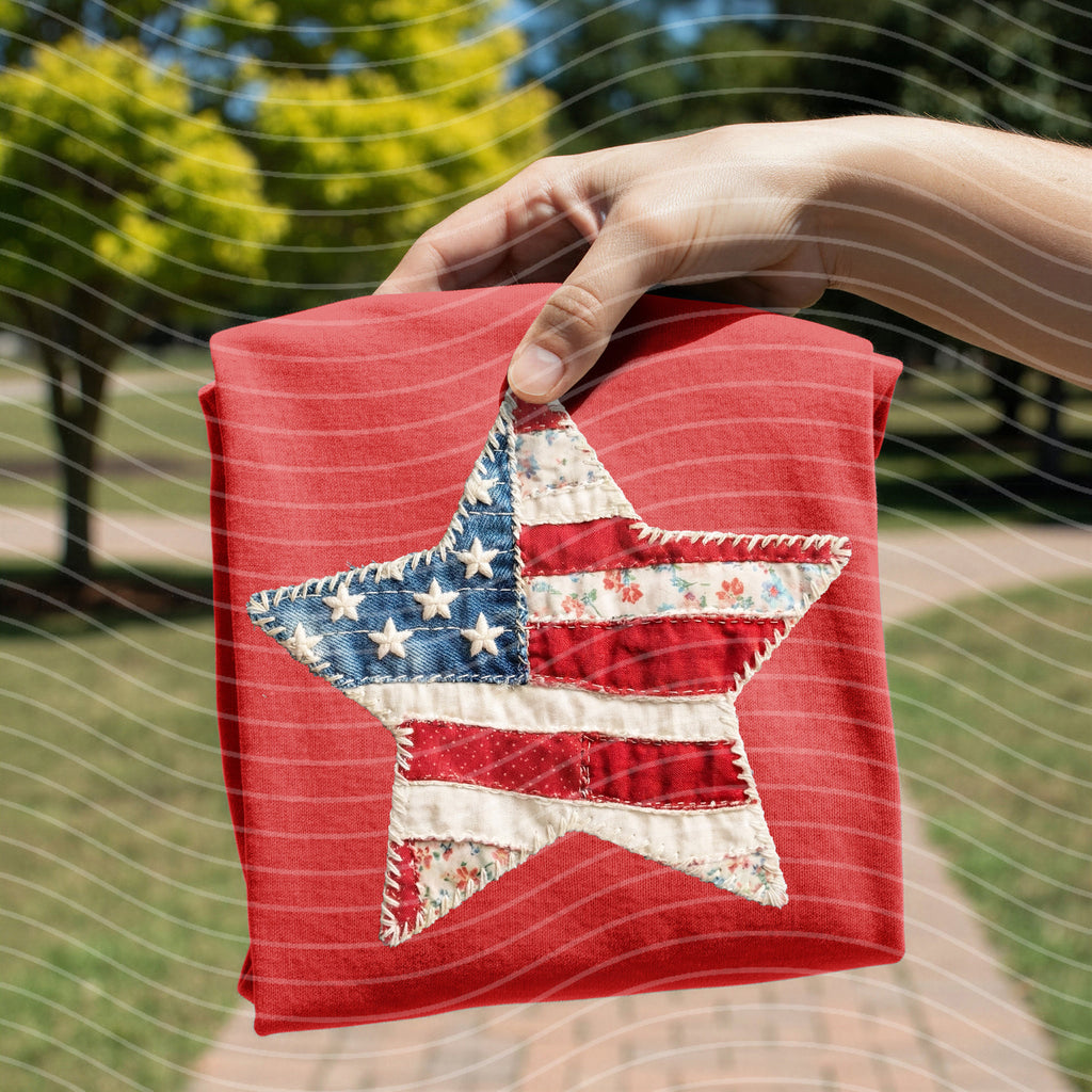 Patchwork Flag Star Graphic Tee