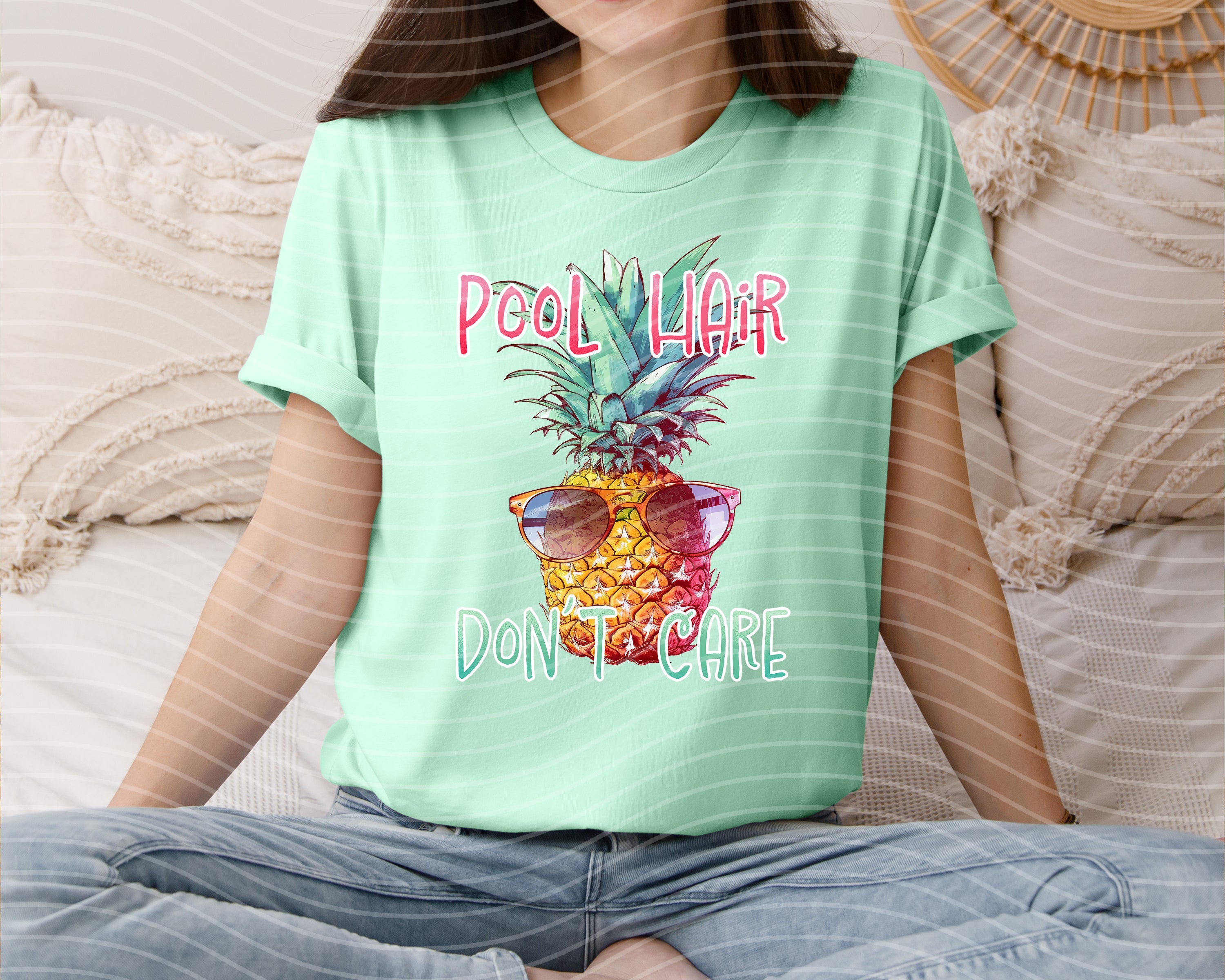 Pool Hair Don't Care Graphic Tee