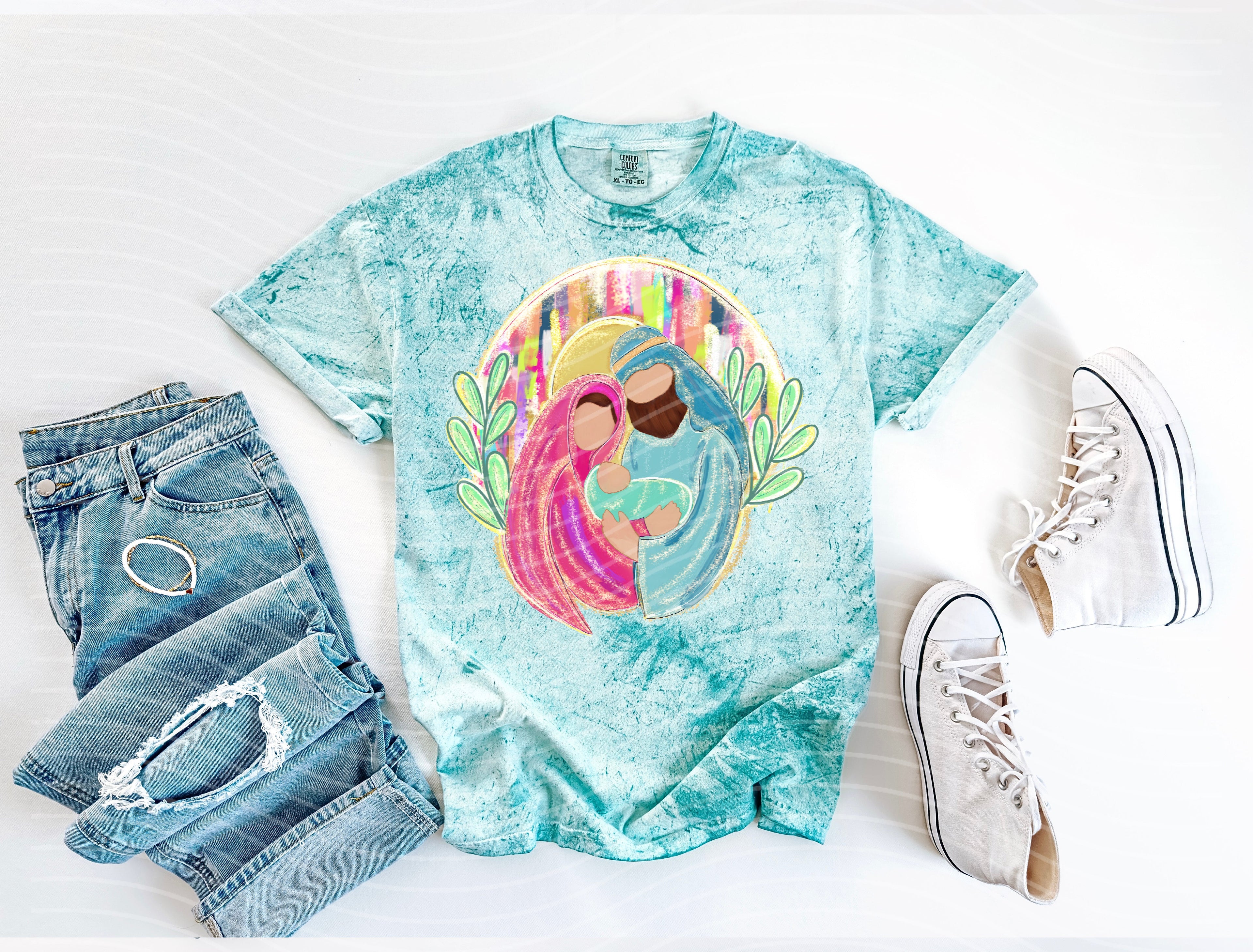 Watercolor Nativity Graphic Tee
