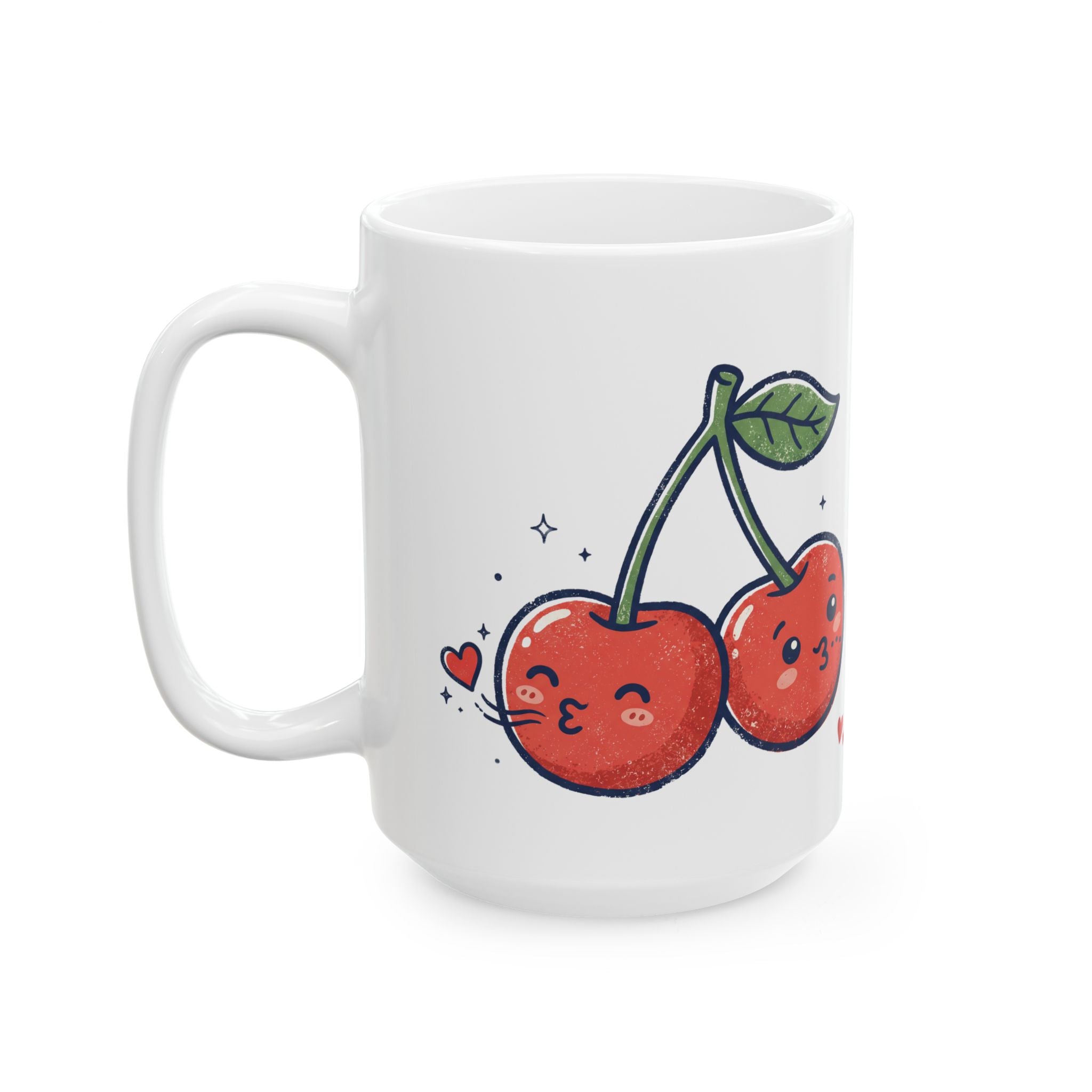 Cherry Vibes Mug — Cute Kawaii Cherry Ceramic Coffee Cup (11oz & 15oz)