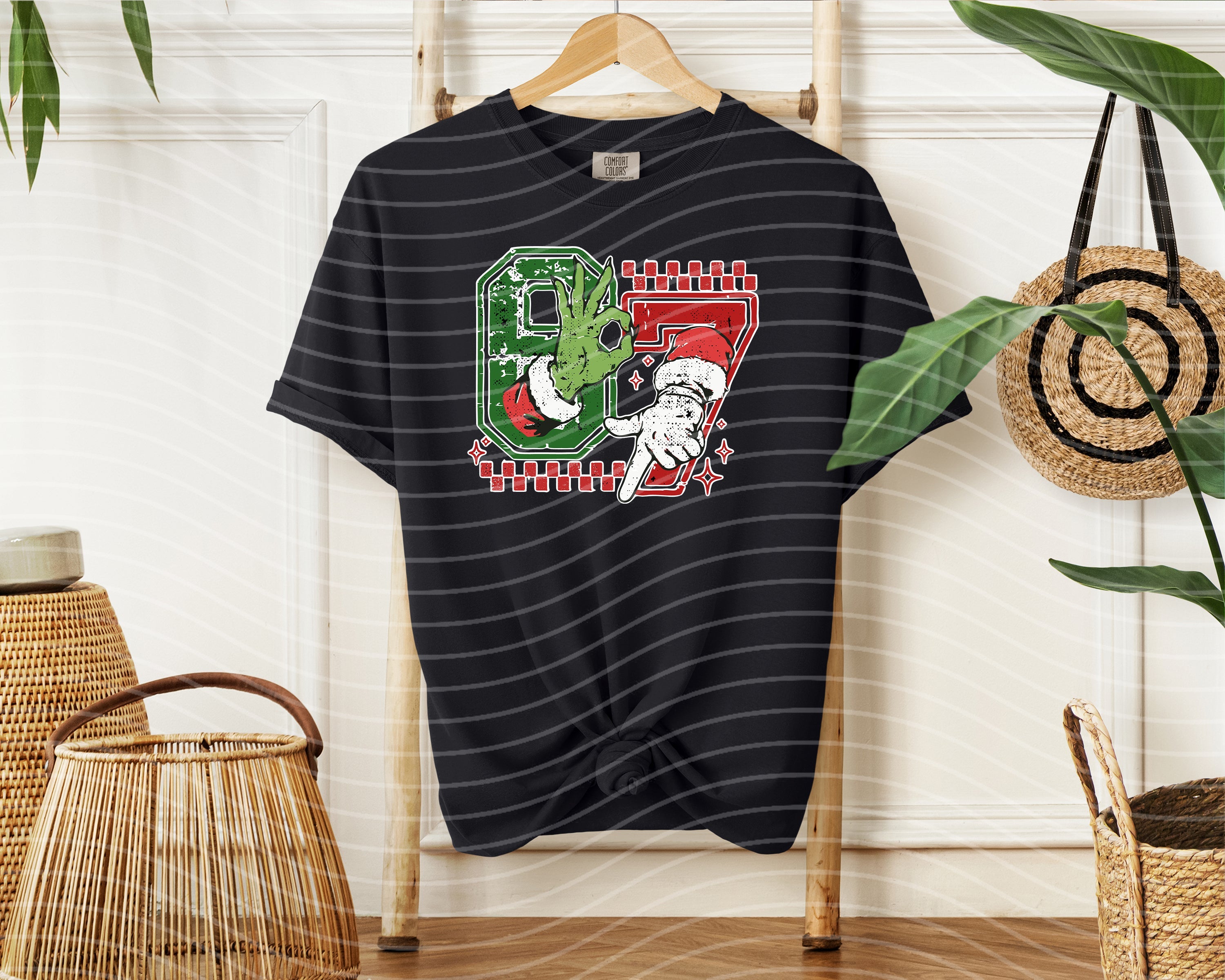 6 7 Santa Graphic Tee