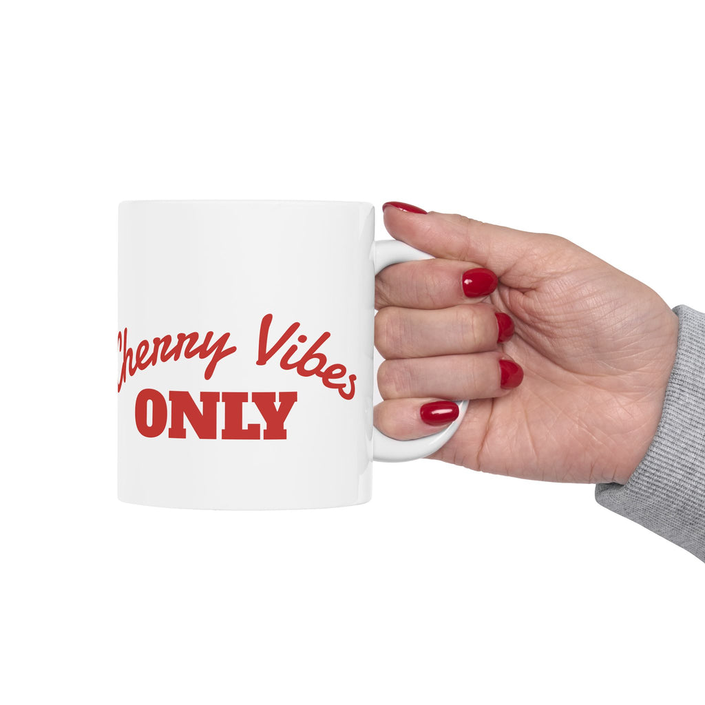 Cherry Vibes Mug — Cute Kawaii Cherry Ceramic Coffee Cup (11oz & 15oz)