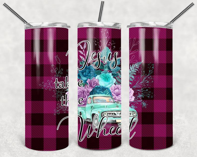 Jesus Take the Wheel 20 oz Skinny Tumbler