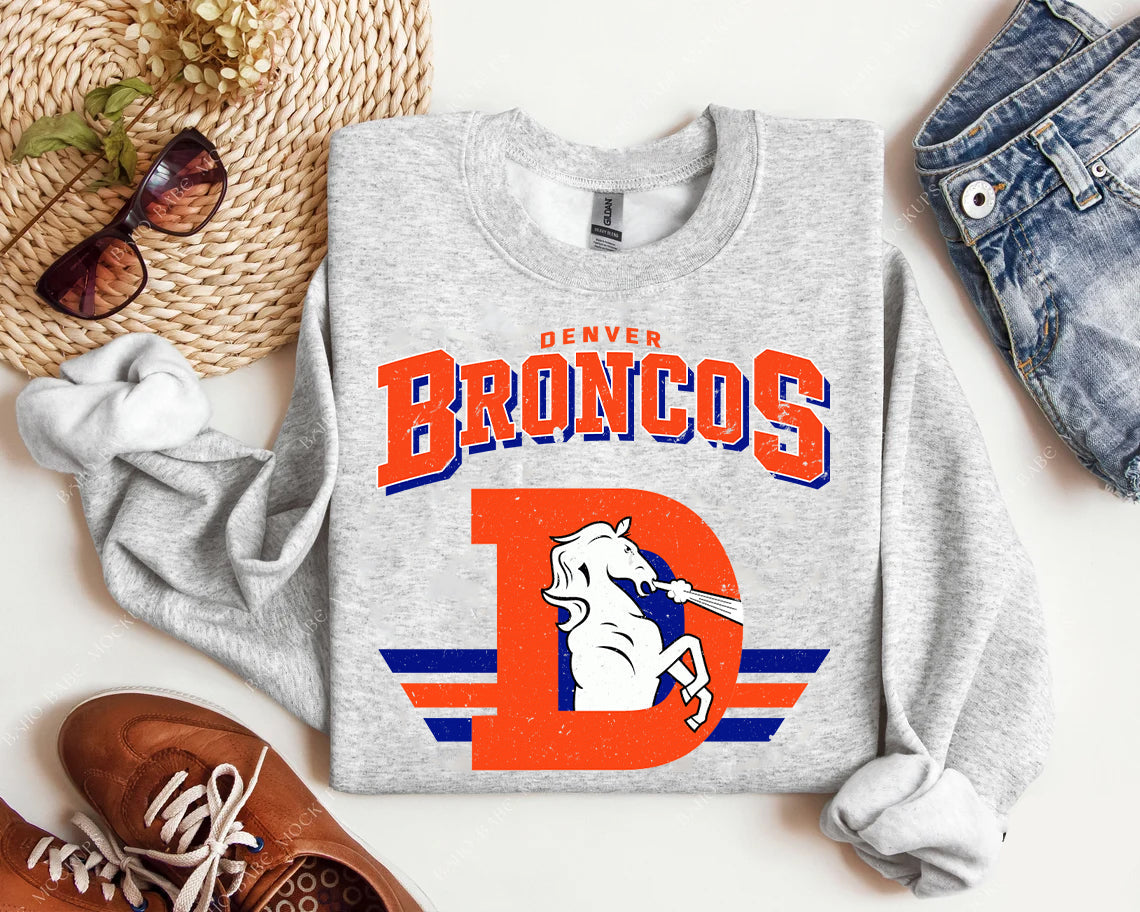Vintage Team Broncos Graphic Tee