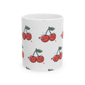 Cute Cherry Pattern Ceramic Mug — Kawaii Fruit Coffee Cup (11oz, 15oz)