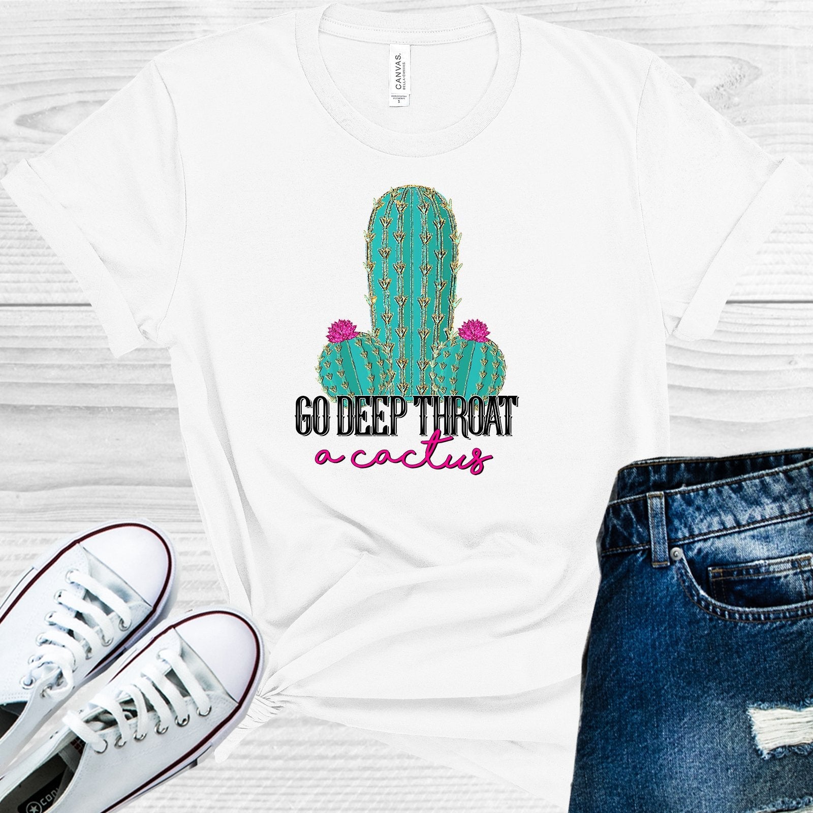 Go Deep Throat a Cactus Graphic Tee