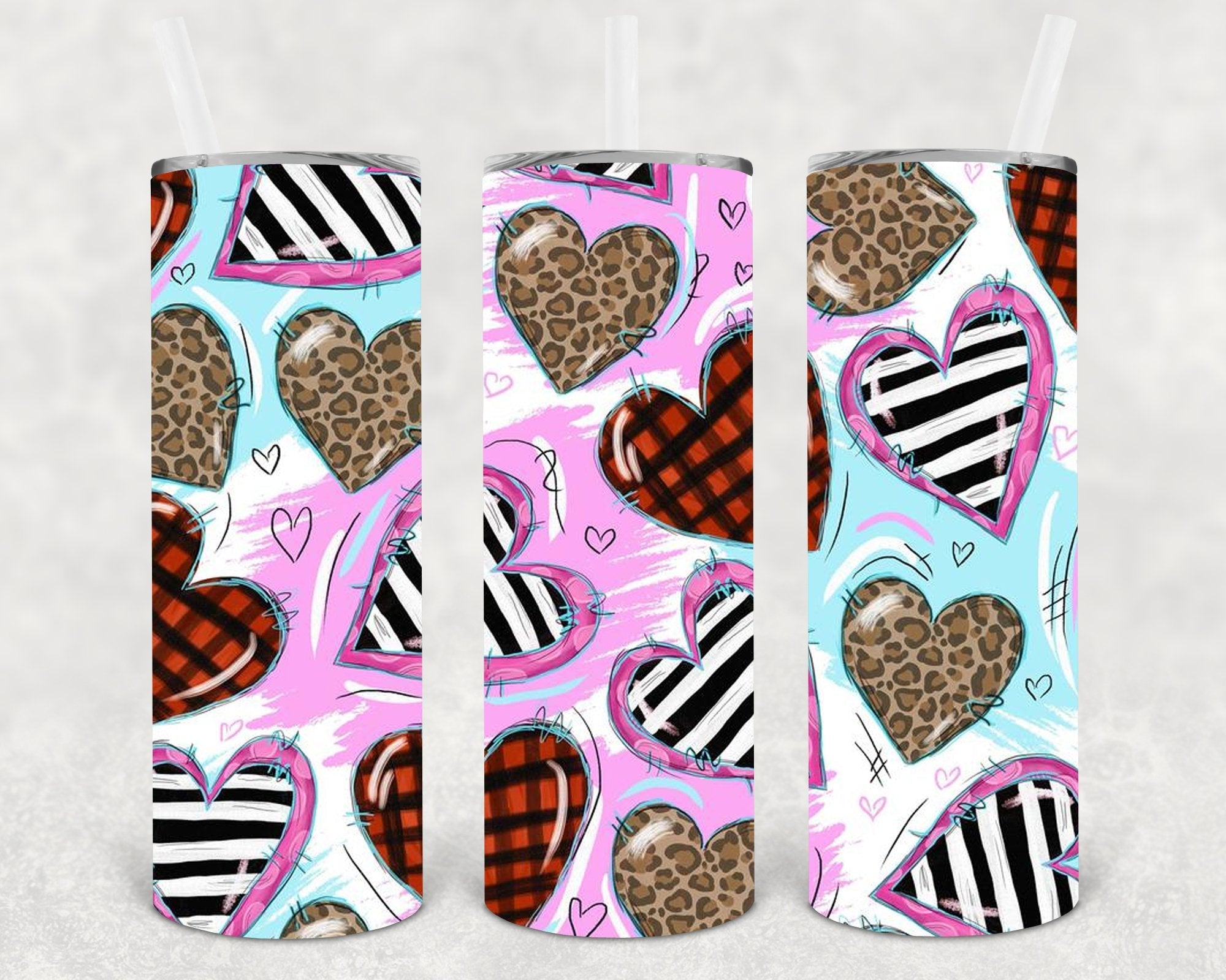 Love is in the Air Hearts 20 oz Skinny Tumbler