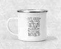 Hot Cocoa Candy Canes Jesus Mistletoe & Christmas Movies Mug