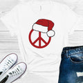 Santa Hat Peace Sign Graphic Tee