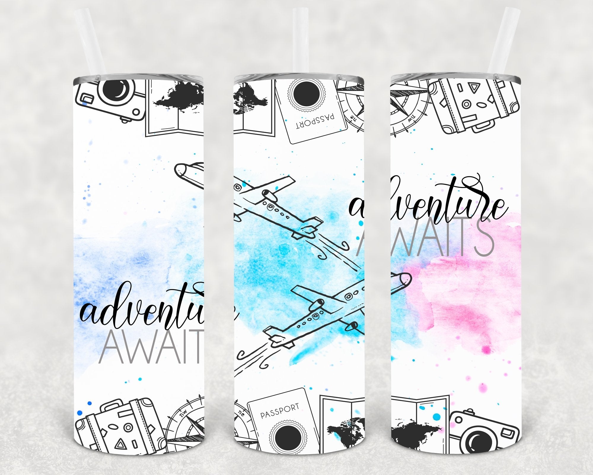 Adventure Awaits 20 oz Skinny Tumbler