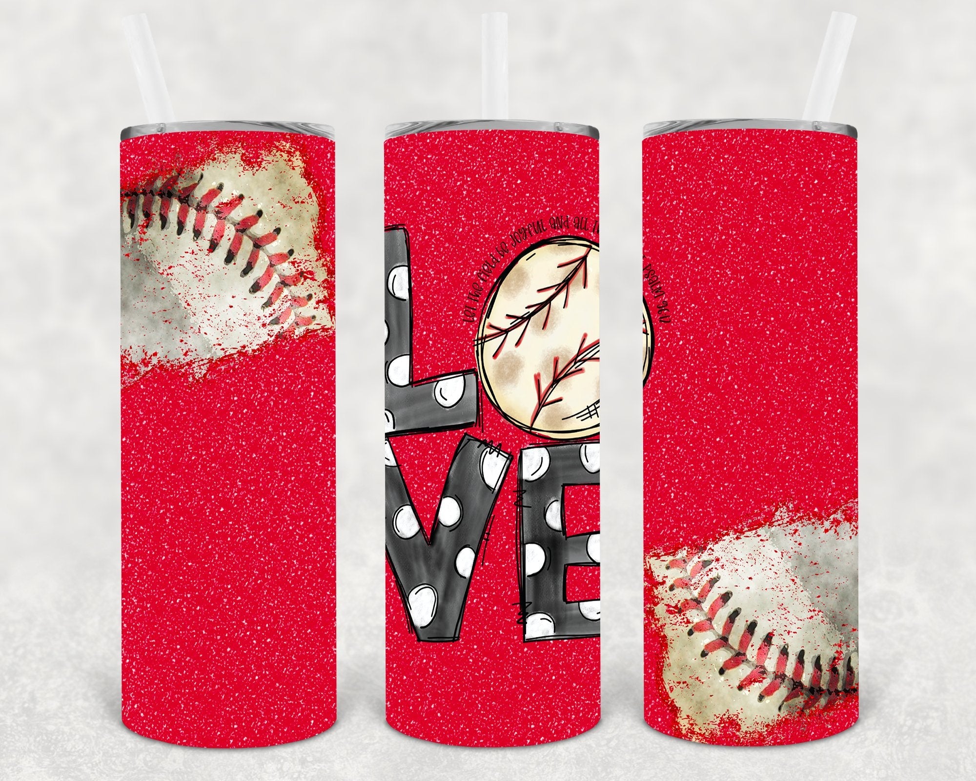 Baseball Love 20 oz Skinny Tumbler