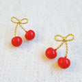Bow And Cherry Earrings