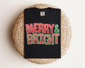 Merry & Bright Faux Glitter Graphic Tee