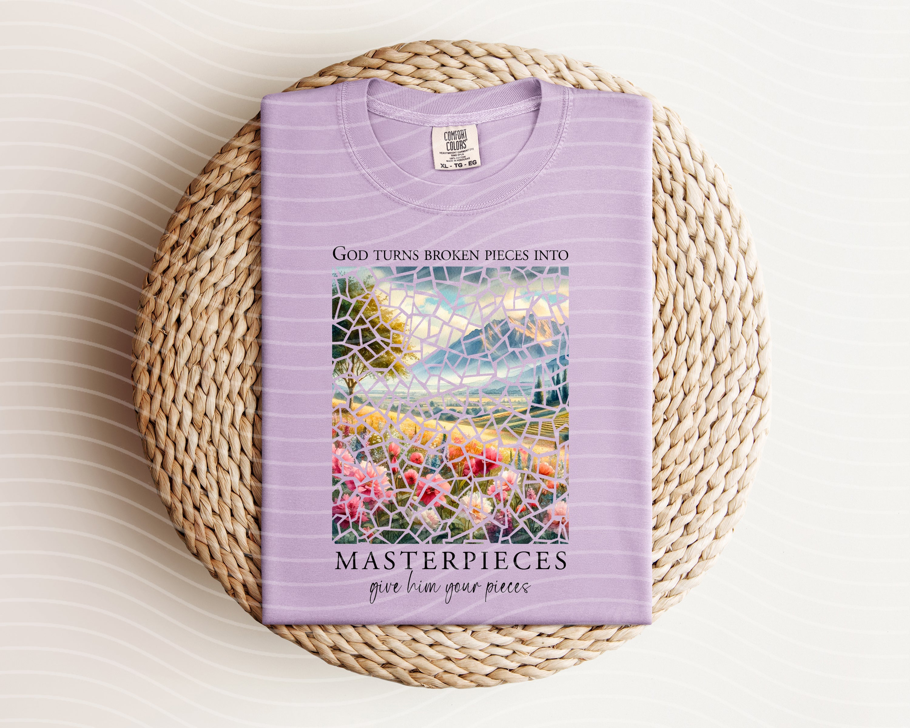 God Turns Broken Pieces Into Masterpieces Graphic Tee
