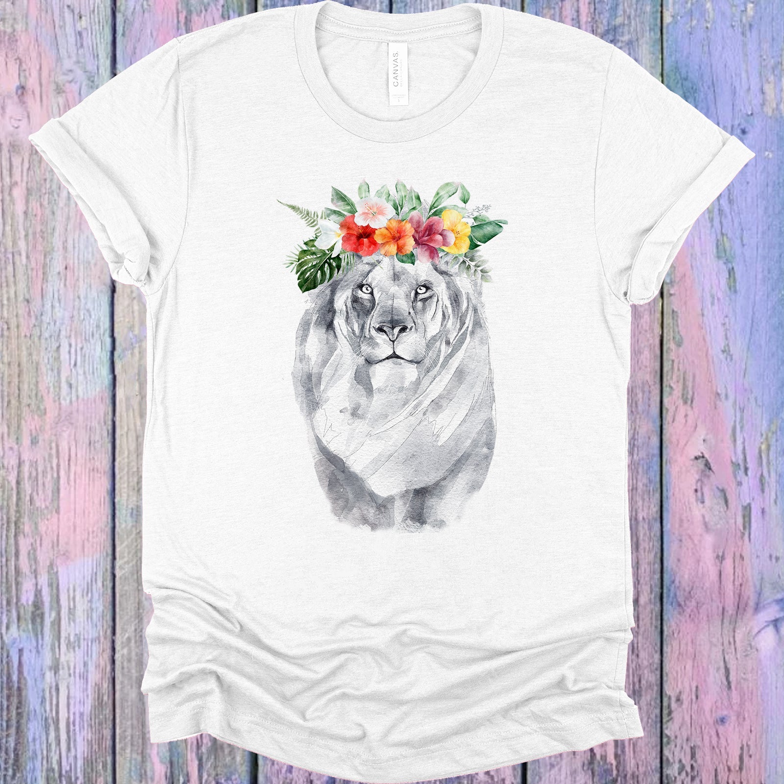Floral Lion Graphic Tee