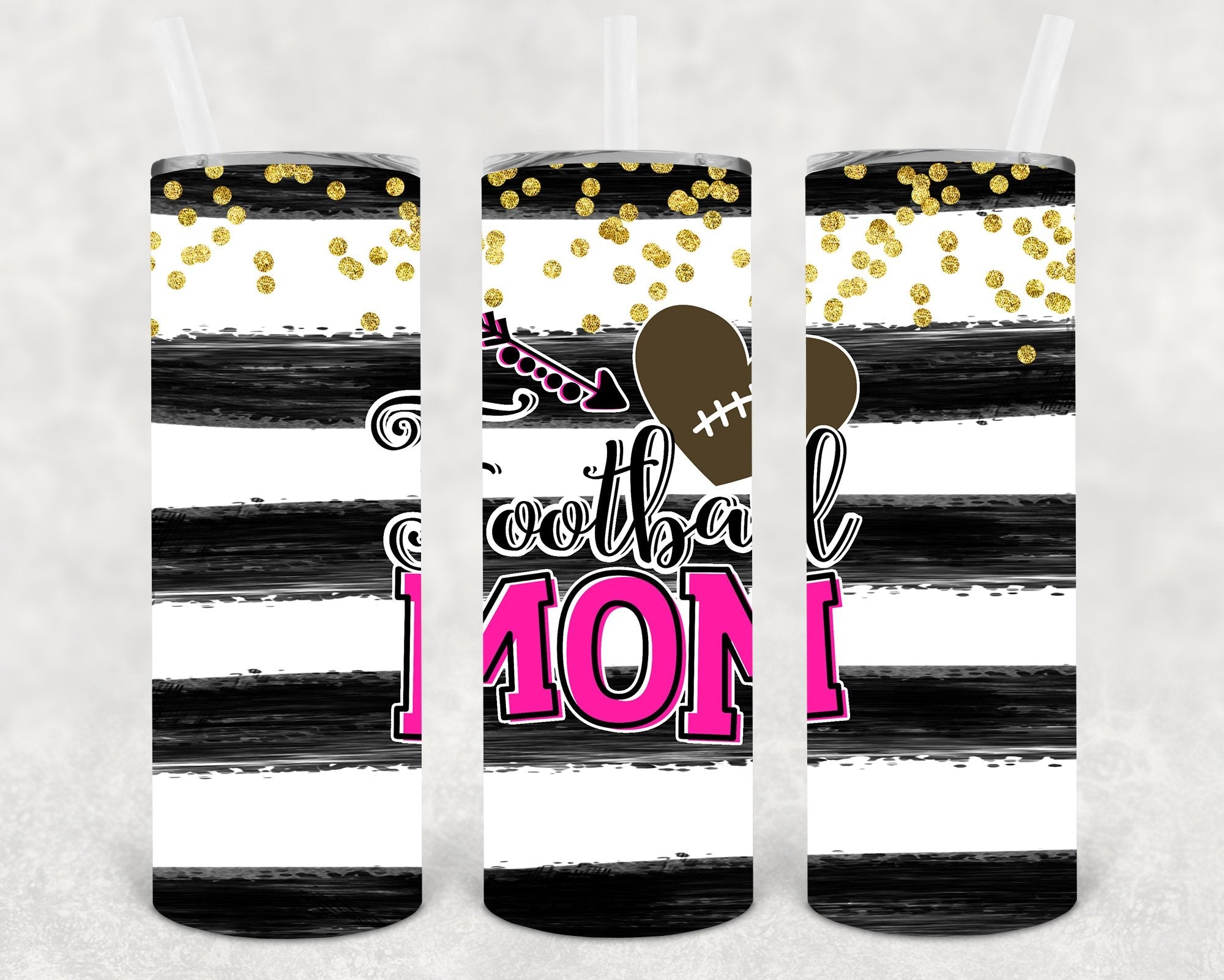 Football Mom 20 oz Skinny Tumbler