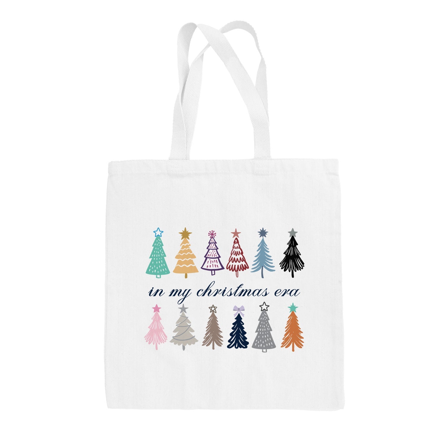 In My Christmas Era Christmas Tree Doodles Tote Bag