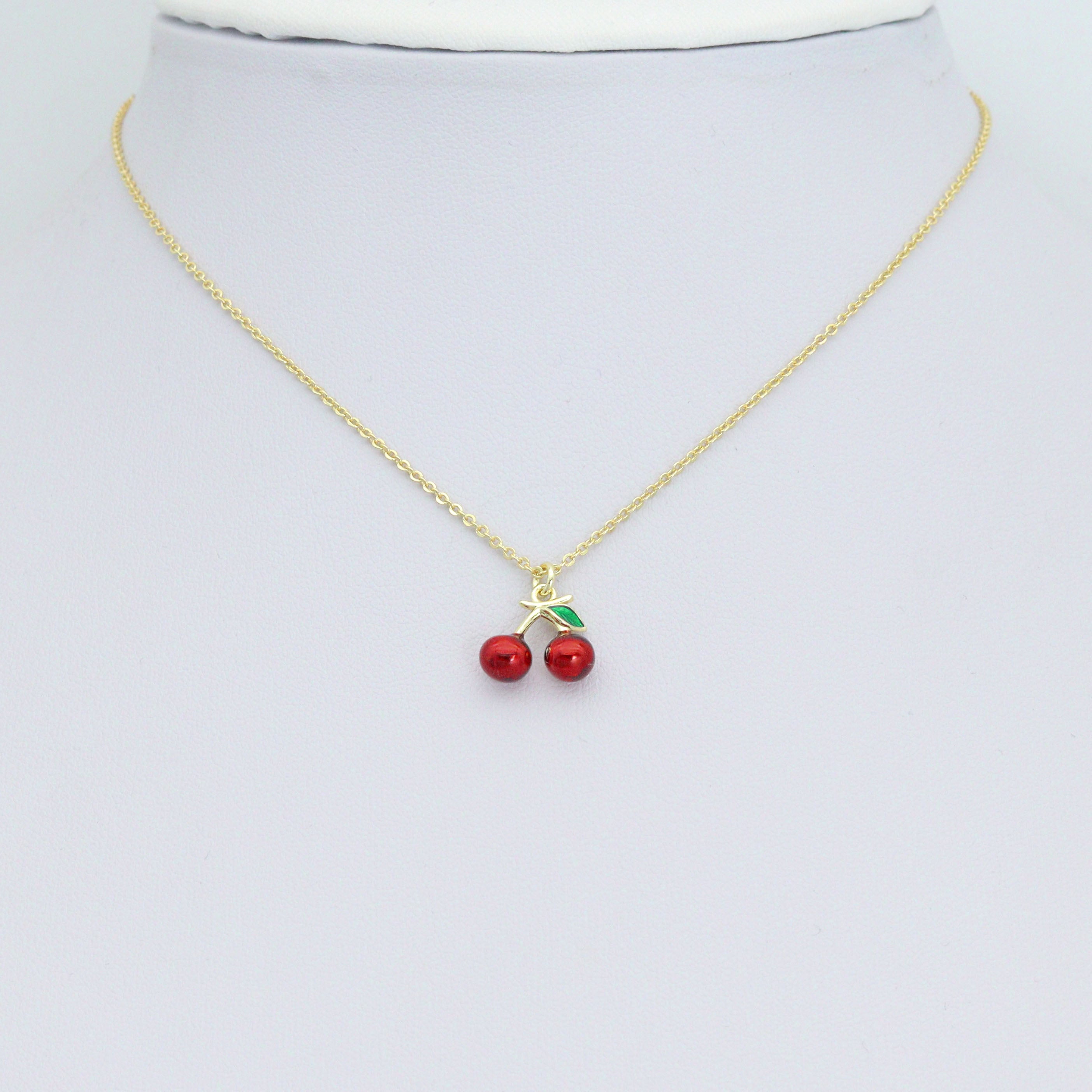 Enamel Cherry Charm, Sku#Y577