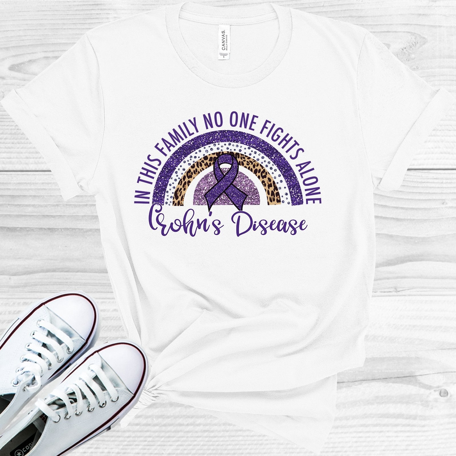 In This Family No One Fights Alone Chron's Disease Graphic Tee