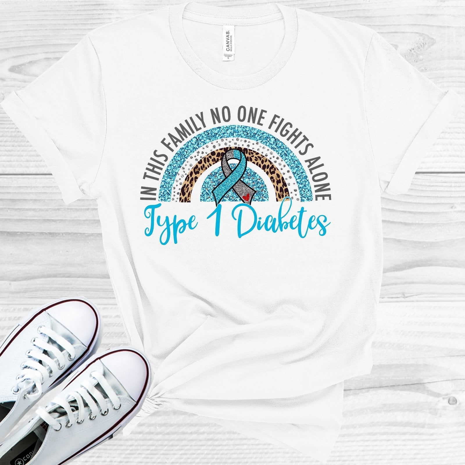 In This Family No One Fights Alone Type 1 Diabetes Graphic Tee