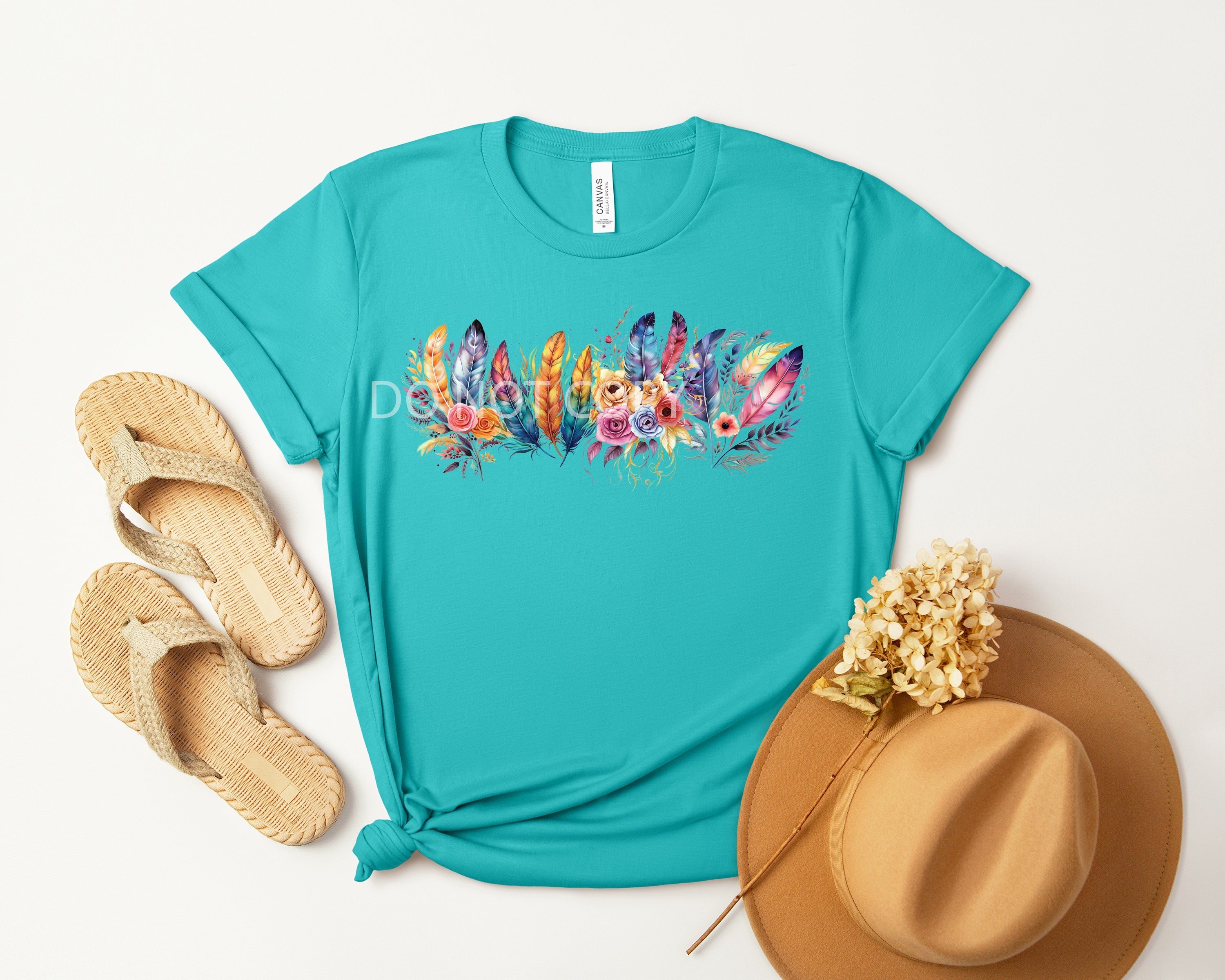 Feathers Band Graphic Tee