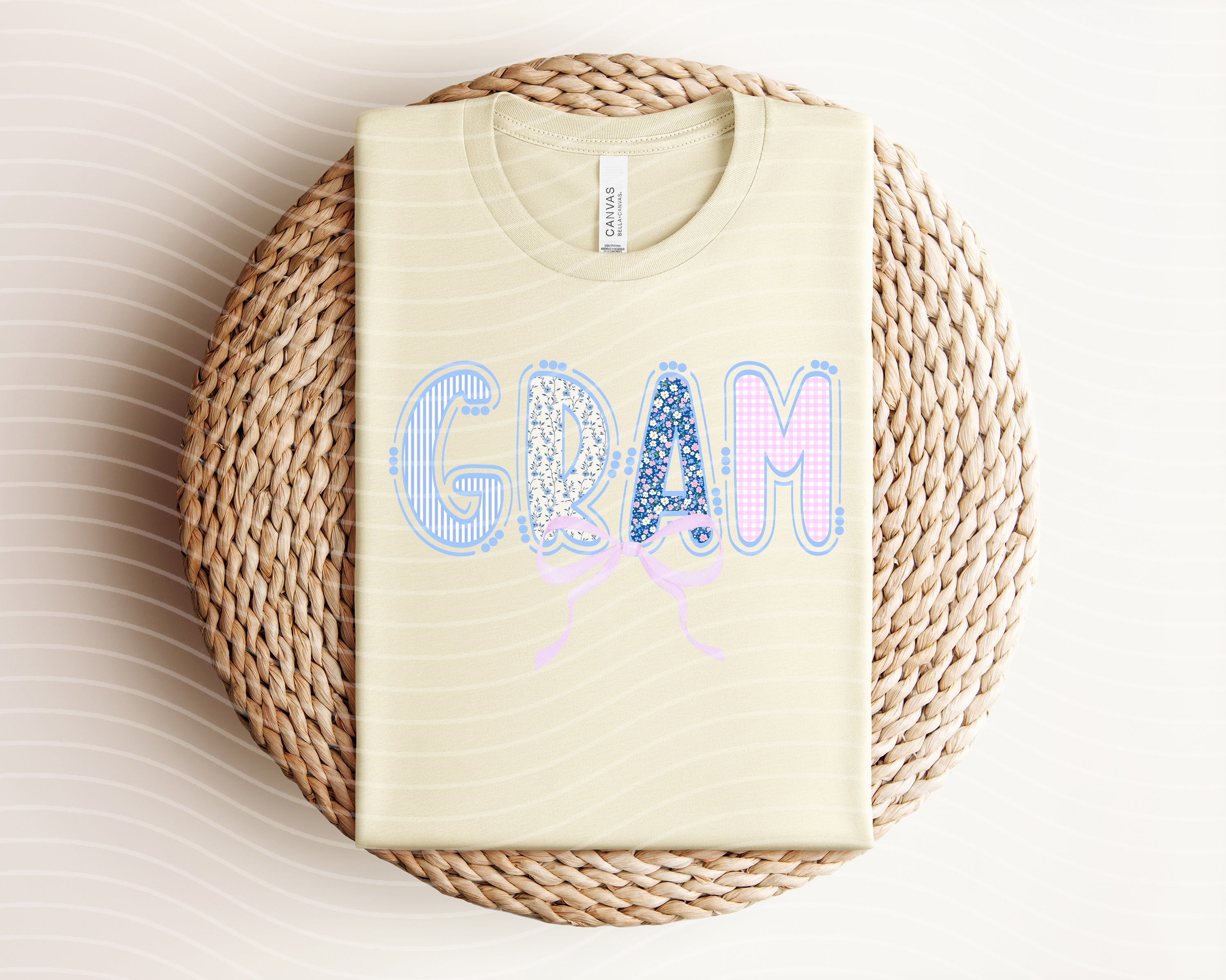 Pastel Floral Doodle Name Graphic Tee