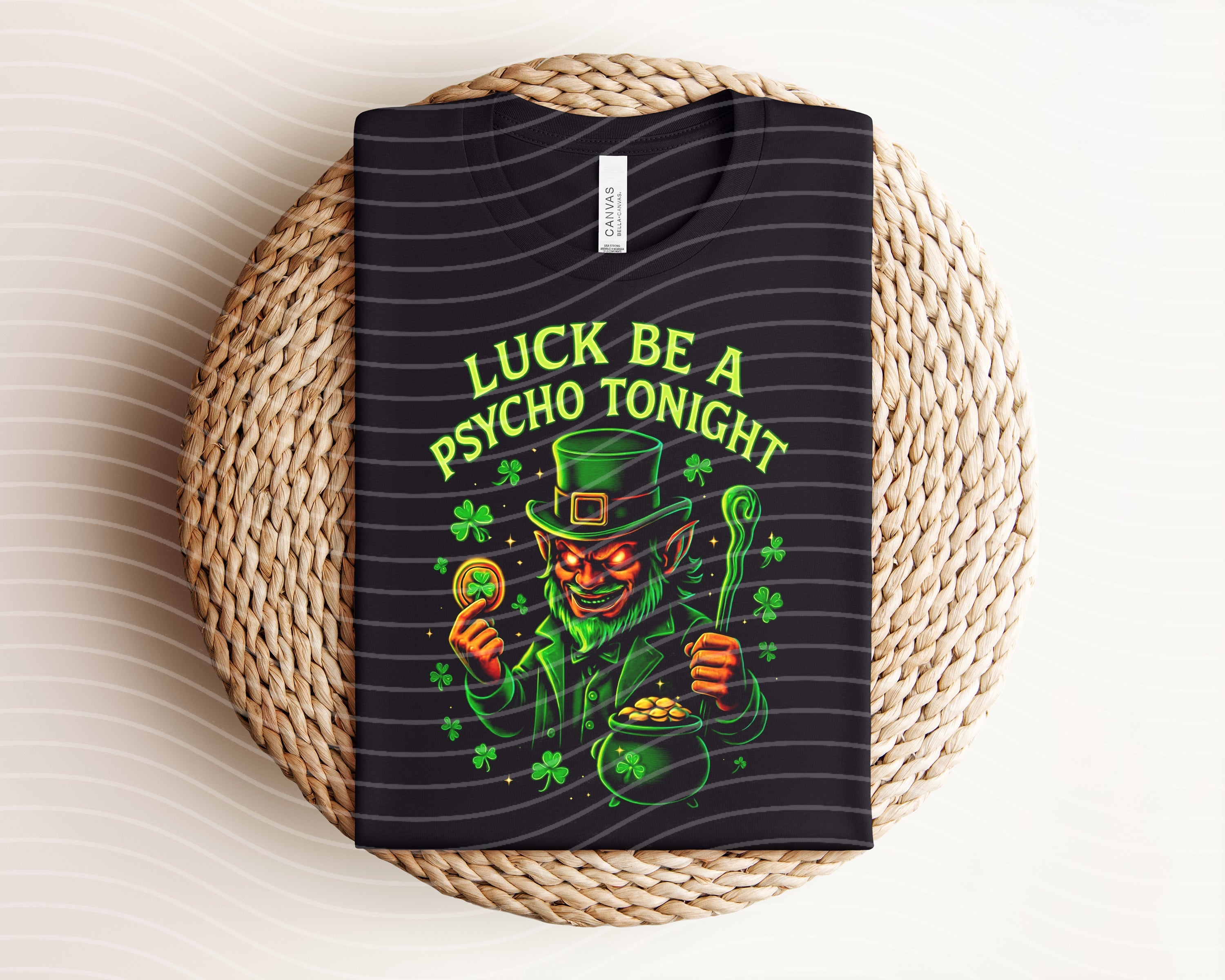 Luck Be a Psycho Tonight Neon Graphic Tee