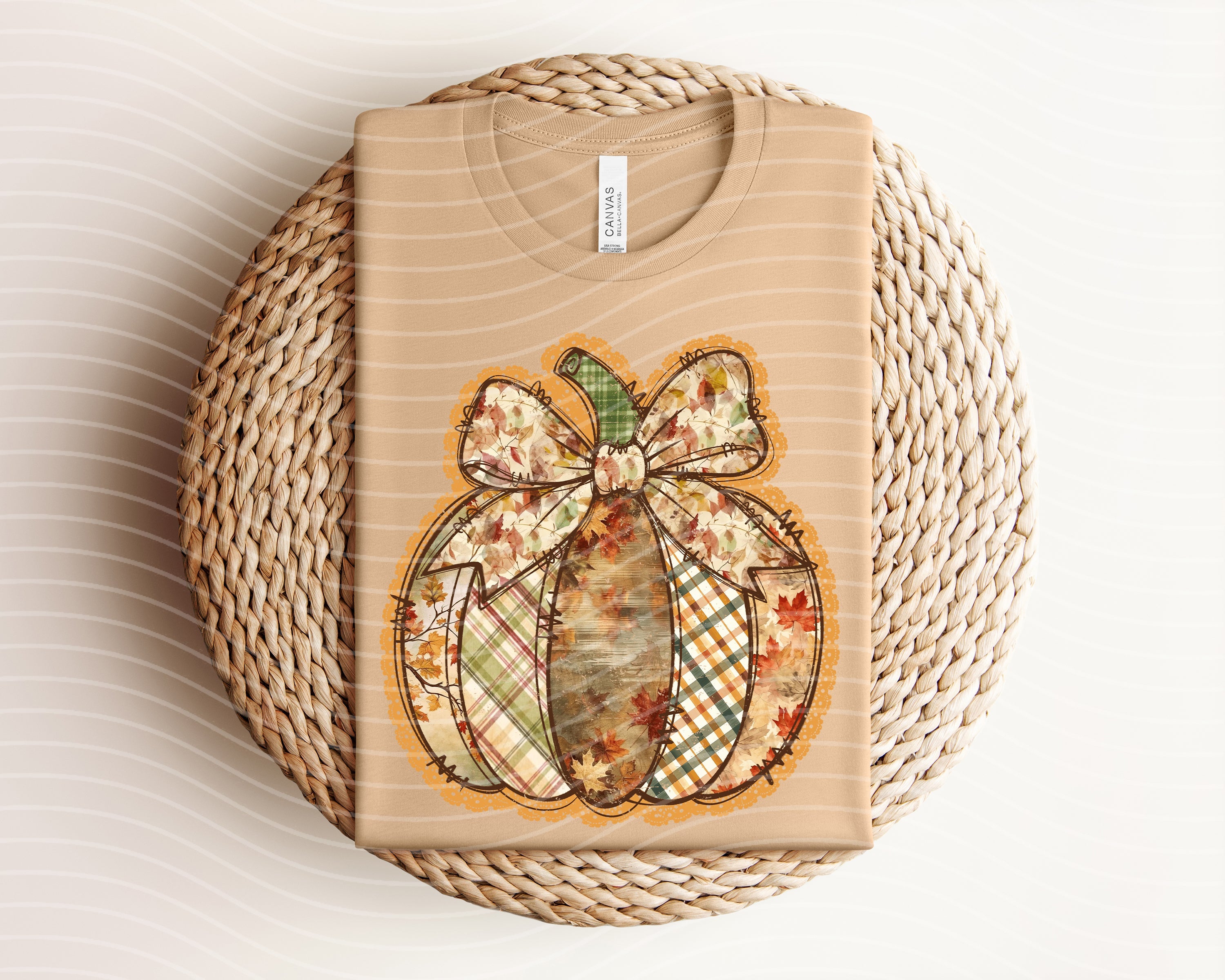 Faux Embroidery Pumpkin Graphic Tee