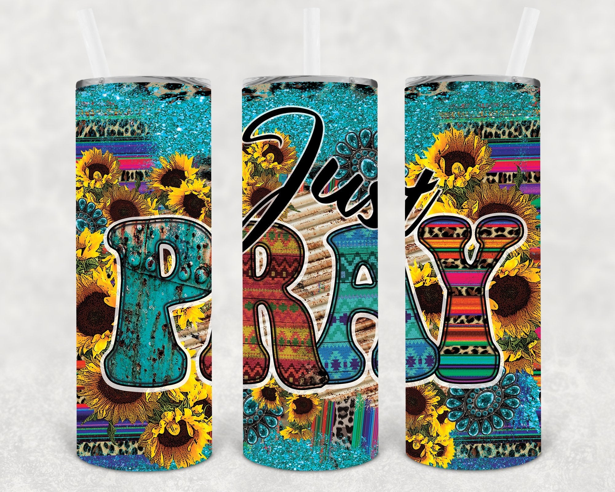 Just Pray 20 oz Skinny Tumbler