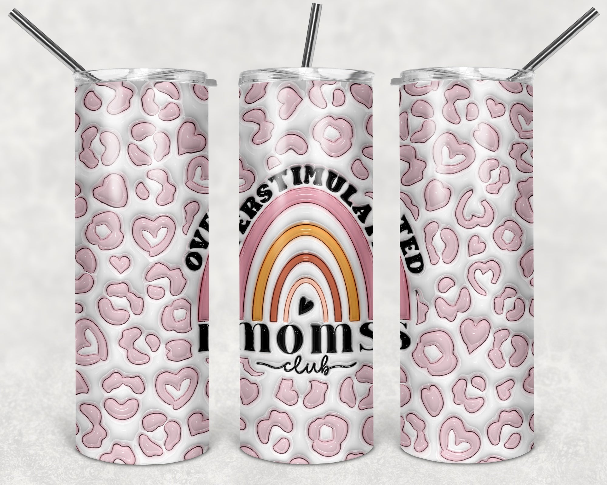 Overstimulated Mom's Club Puffy 20 oz Skinny Tumbler
