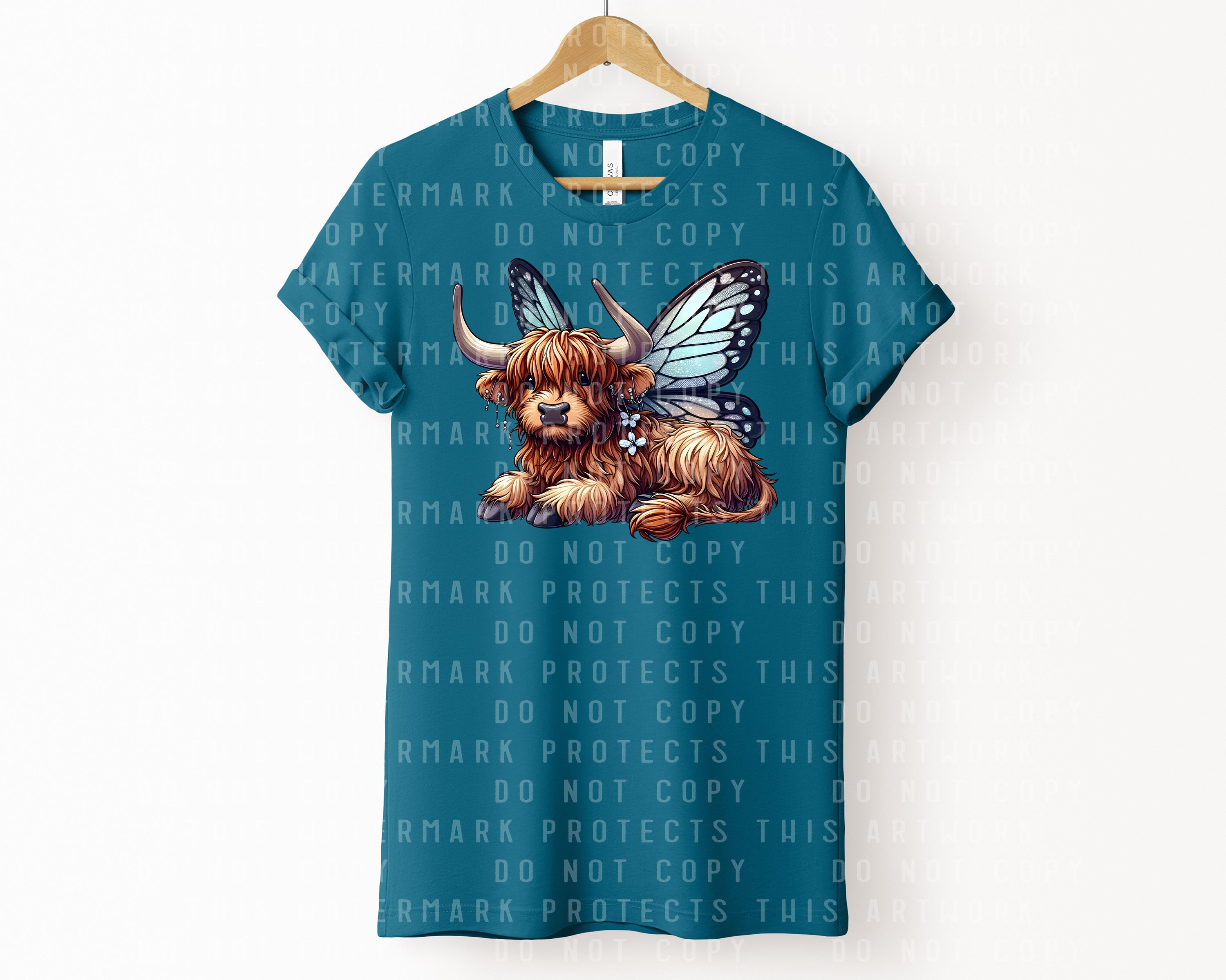 Goth Fairy Highland Cow Graphic Tee