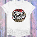 Merry Christmas Leopard Plaid Graphic Tee