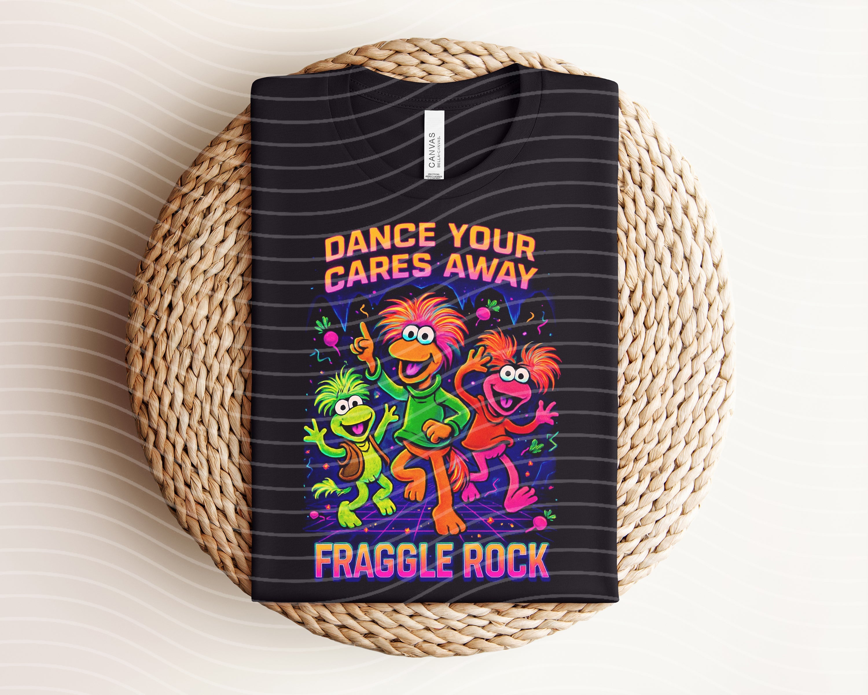 Dance Your Cares Away Neon Graphic Tee