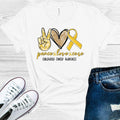 Peace Love Cure Childhood Cancer Awareness Graphic Tee