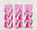 Pink Ribbon Baseball 20 oz Skinny Tumbler