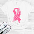 Pink Ribbon Feather Graphic Tee