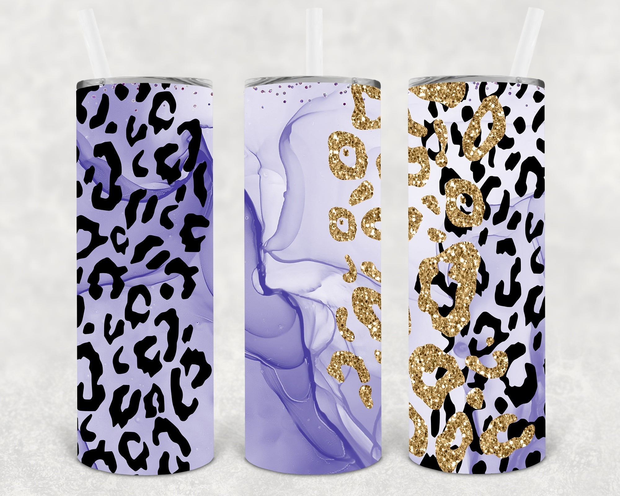 Purple Leopard Agate 20 oz Skinny Tumbler