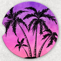 Car Coaster Set - Purple Palm Trees