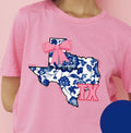Blue Floral Texas Graphic Tee