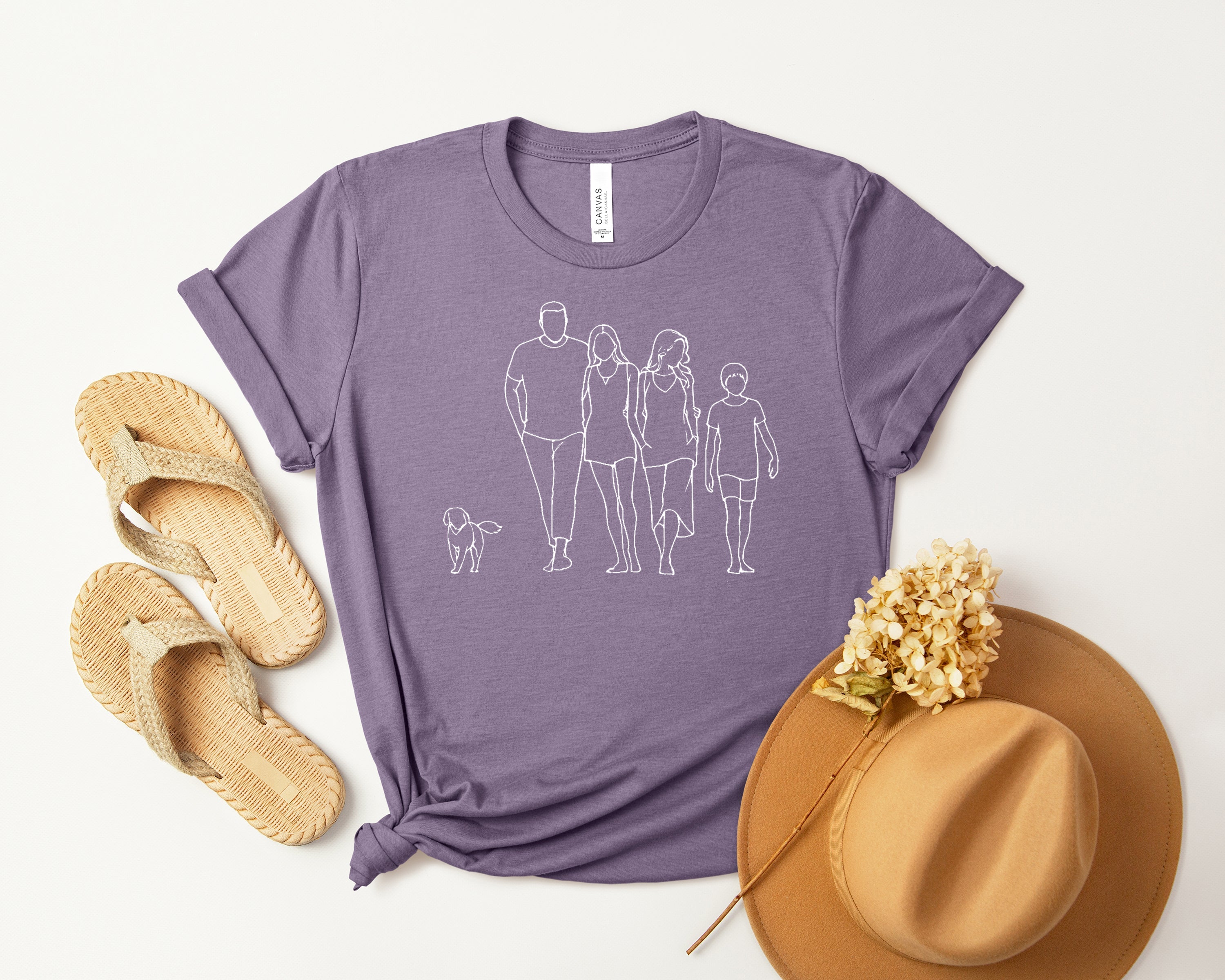 Line Art Family Graphic Tee