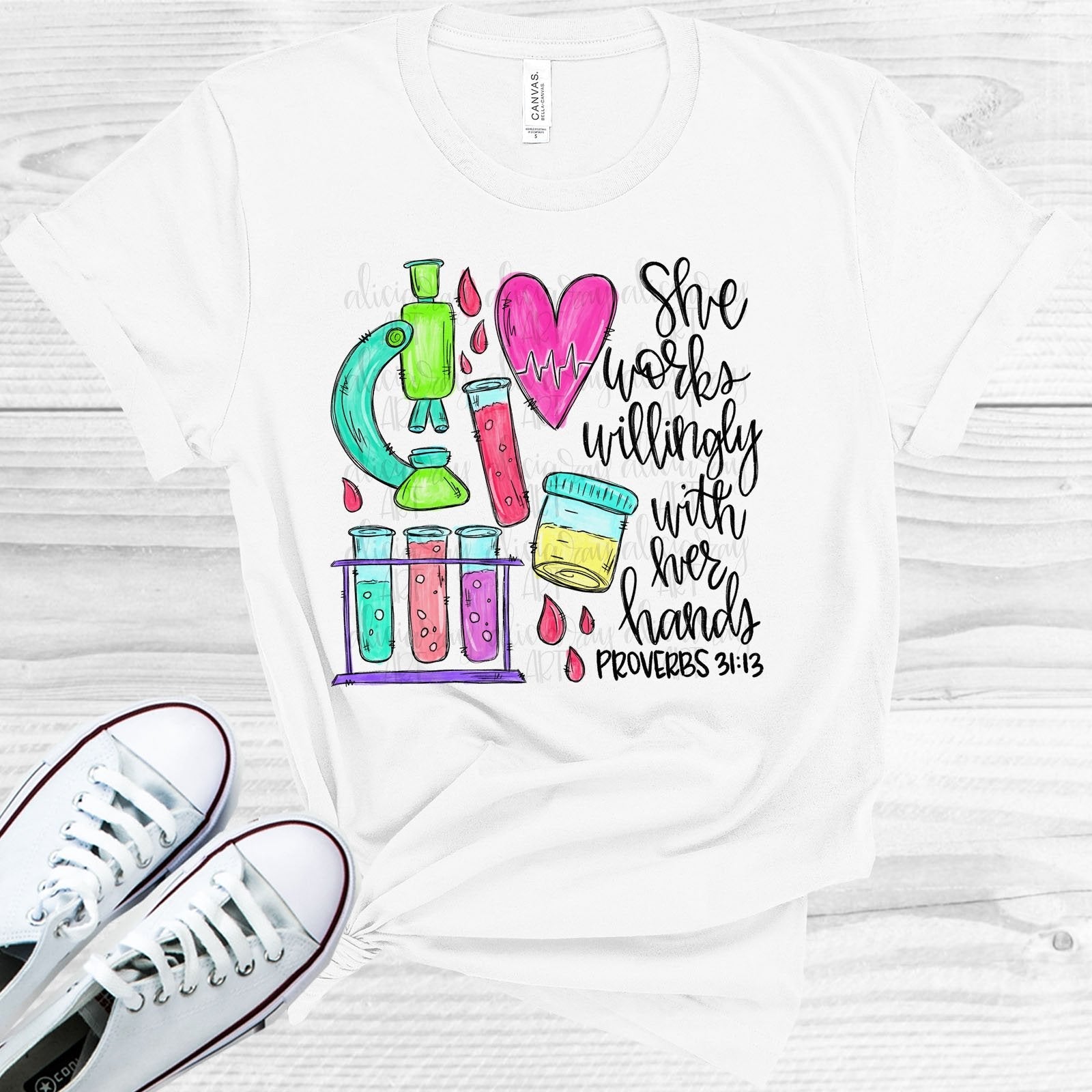 She Works Willingly with Her Hands - Lab Tech Graphic Tee