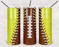 Softball Football 20 oz Skinny Tumbler