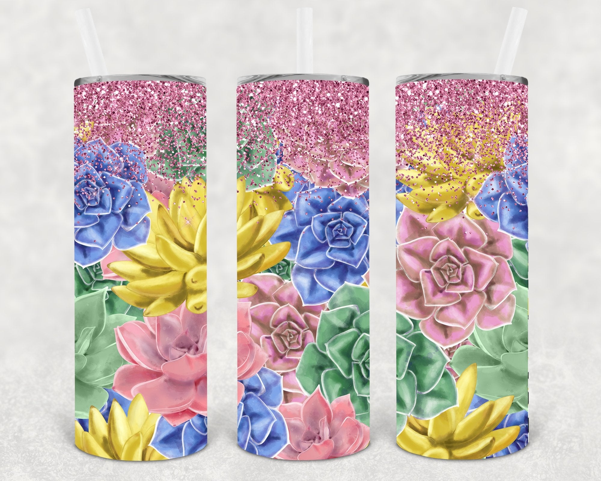 Succulents 20 oz Skinny Tumbler
