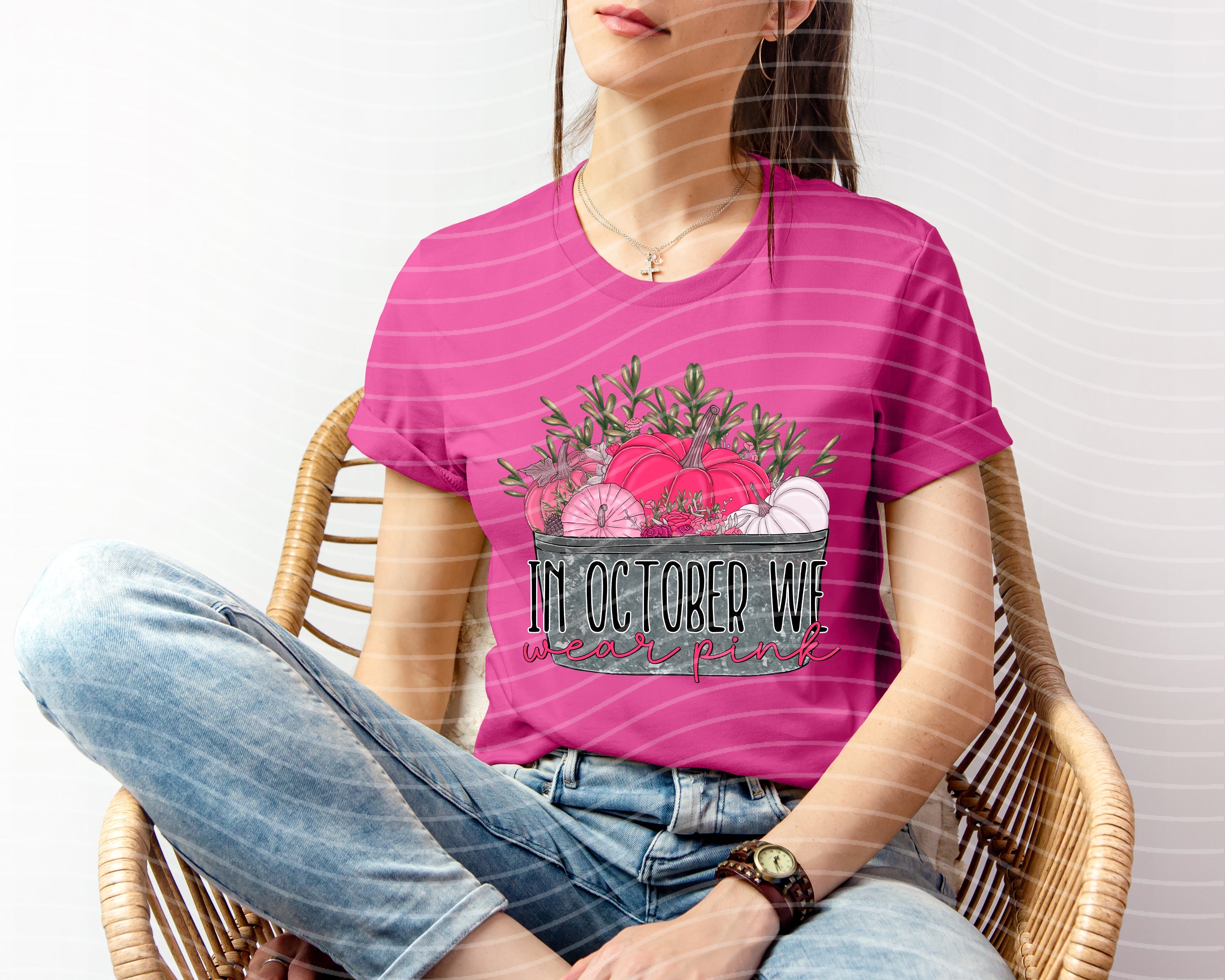 In October We Wear Pink Graphic Tee